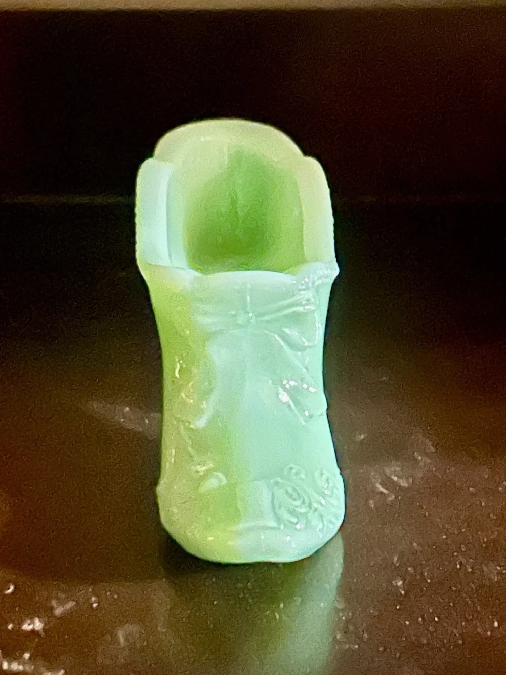 Jadeite Vintage Glass Shoe